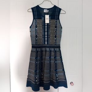 Blue chic work office dress